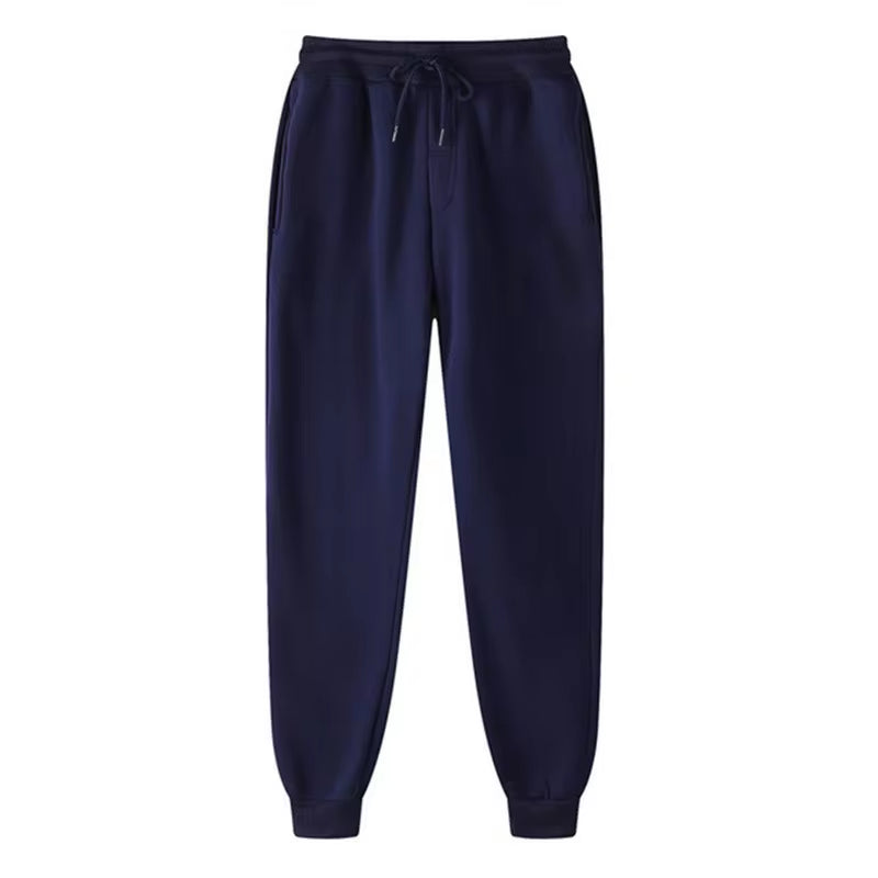 2024 Men's Fleece Jogging Pants with Drawstring - Casual Sports Trousers for Autumn and Winter