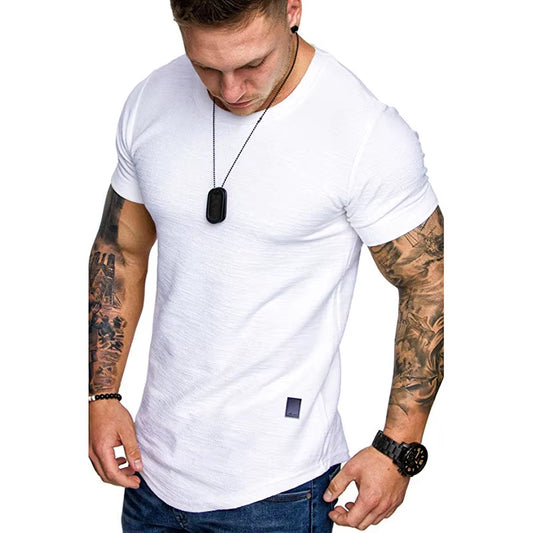 Men's Slim Fit O-Neck Short Sleeve Sports T-Shirt for Fitness and Casual Wear