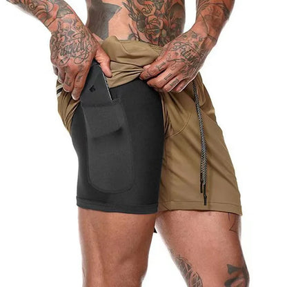 2022 Summer Men's Camo 2-In-1 Quick Dry Breathable Running and Training Shorts