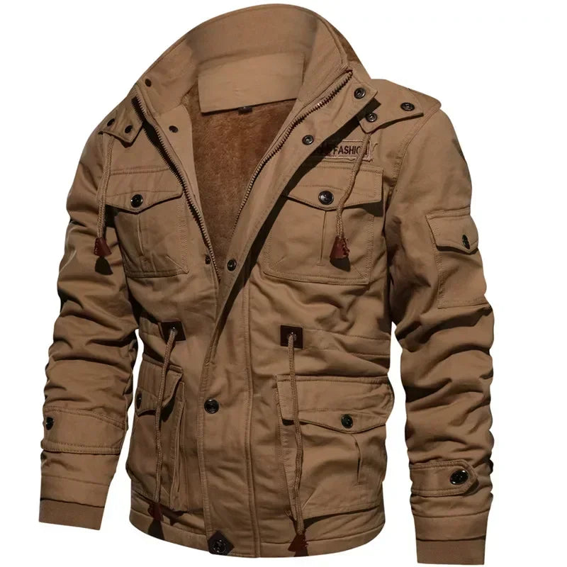 Men's Autumn and Winter Thermal Hooded Parkas - Thickened Military and Pilot Fleece Jackets