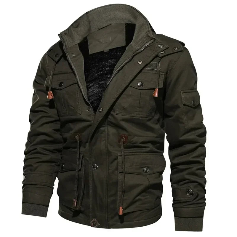 Men's Autumn and Winter Thermal Hooded Parkas - Thickened Military and Pilot Fleece Jackets