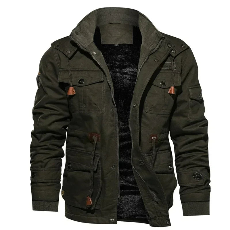 Men's Autumn and Winter Thermal Hooded Parkas - Thickened Military and Pilot Fleece Jackets