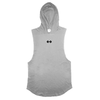 Men's Summer Sleeveless Hooded Cotton Tank Tops - Breathable Fitness and Bodybuilding Singlets