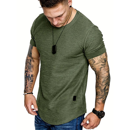 Men's Slim Fit O-Neck Short Sleeve Sports T-Shirt for Fitness and Casual Wear