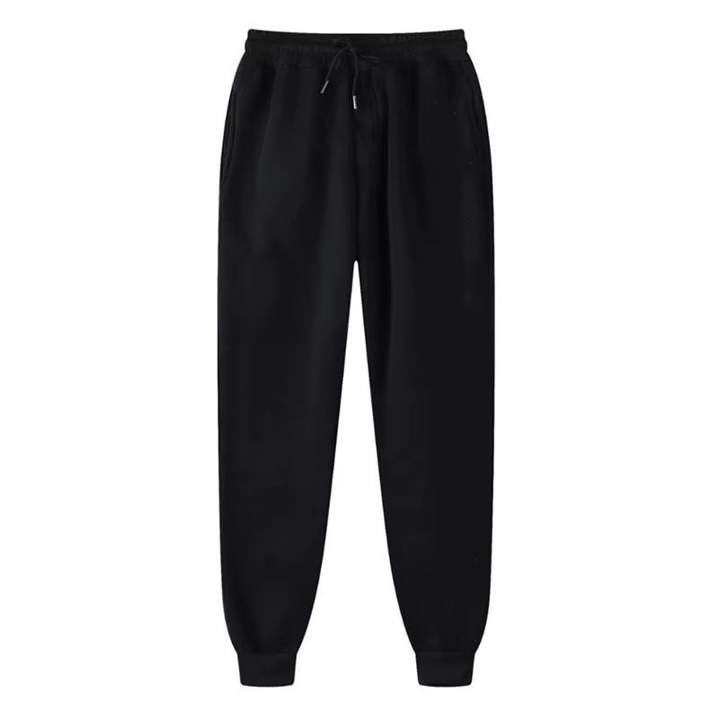 2024 Men's Fleece Jogging Pants with Drawstring - Casual Sports Trousers for Autumn and Winter