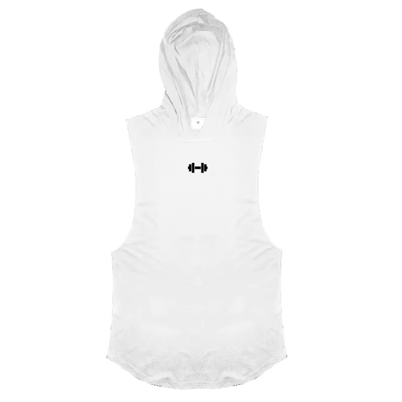 Men's Summer Sleeveless Hooded Cotton Tank Tops - Breathable Fitness and Bodybuilding Singlets