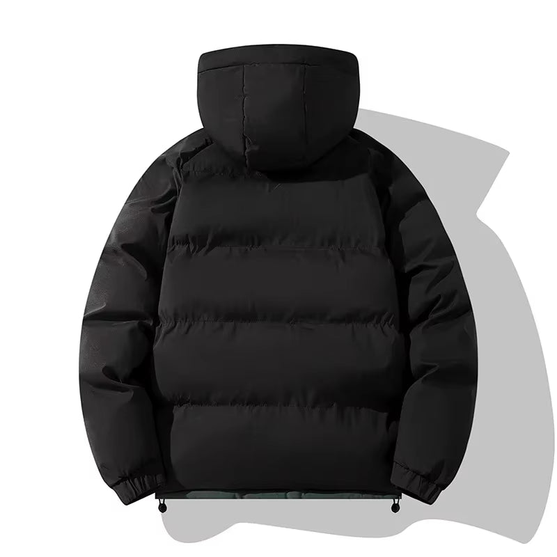 Thickened Cotton-Padded Hoodie Jacket for Teens - Fleece-Lined Casual Coat for Men, Autumn/Winter 1996 Collection